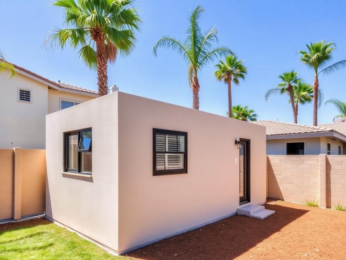 Detached ADU with fresh stucco finish in Chula Vista, San Diego